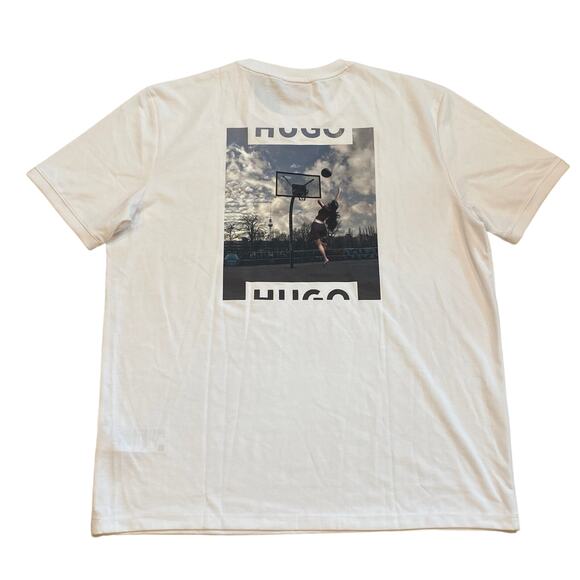 Hugo Boss Graphic T Shirt Mens Size XL White Performance Short Sleeve Basketball - Picture 1 of 8